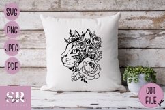 Floral Cat SVG | vinyl cutting | Cat cut file Product Image 5