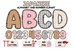 Japanese Alphabet &amp; Numbers Clipart PNG 300 DPI Product Image 1