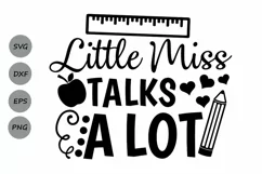 Little miss talks a lot svg, School svg, Back to school svg. Product Image 1