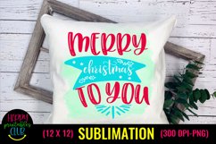 Merry Christmas Sublimation I Holiday Sublimation Design Product Image 1
