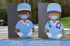 Medical staff in scrubs. Doctor / Nurse Card designs Product Image 1
