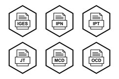 Set Of File Formats Icons Product Image 1