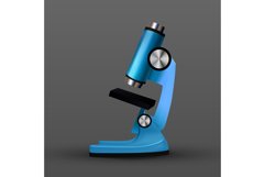 Realistic Blue Bio Laboratory Microscope Vector Product Image 1