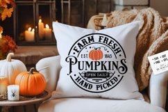 Farm fresh pumpkins svg, Farmhouse autumn svg , round label Product Image 3