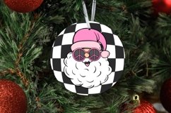 Groovy Retro Santa Claus Sublimation Ornament| PNG Product Image 2