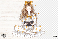 Whimsical Coquette Reading Books PNG - Reading Clipart Product Image 1