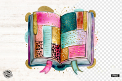 Whimsical Coquette Reading Books PNG - Reading Clipart Product Image 1