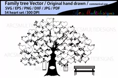 Family tree / 54 hearts family tree SVG Product Image 2