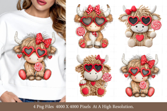 Valentines Cow Clipart Valentines Sublimation Product Image 1