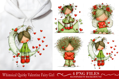 Quirky Valentine Fairy girl Clipart Product Image 1