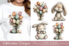 watercolor Easter Bunny Clipart Product Image 1