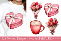 Watercolor Valentine Clipart / Valentine Png Product Image 1