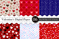 Valentine Hearts Seamless Digital Paper - Valentines Pattern Product Image 1