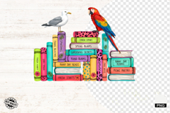Summer Tropical Book &amp; Bird Png - Books Clipart Product Image 1