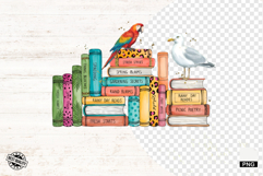 Summer Tropical Book &amp; Bird Png - Books Clipart Product Image 1