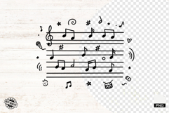 Doodle Music Sheet Png Sublimation Product Image 1