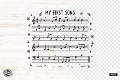 Doodle Music Sheet Png Sublimation Product Image 1