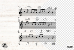 Doodle Music Sheet Png Sublimation Product Image 1
