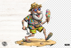 Whimsical Summer Beach Grandpa PNG - Beach Clipart Product Image 1