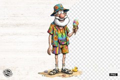 Whimsical Summer Beach Grandpa PNG - Beach Clipart Product Image 1