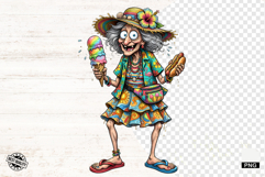 Whimsical Summer Beach Grandma PNG - Beach Clipart Product Image 1