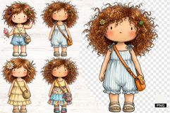 Whimsical Summer Girl Outfit PNG - Summer Clipart Product Image 1