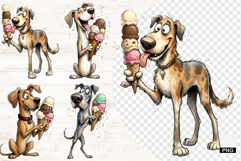 Whimsical Dogs &amp; Ice Cream PNG - Dogs Clipart Product Image 1