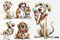 Whimsical Dogs &amp; Ice Cream PNG - Dogs Clipart Product Image 1