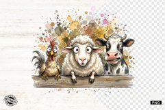 Whimsical Peeking Farm Animals PNG Product Image 1