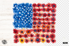 4th Of July Floral American Flag Png Product Image 1