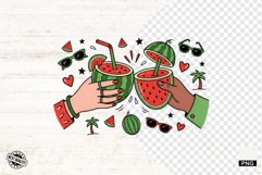 Summer Watermelon Drinks PNG - Summer Clipart Product Image 1