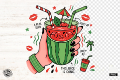 Summer Watermelon Drinks PNG - Summer Clipart Product Image 1