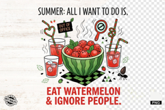 Summer Watermelon Drinks PNG - Summer Clipart Product Image 1
