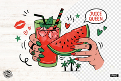 Summer Watermelon Drinks PNG - Summer Clipart Product Image 1