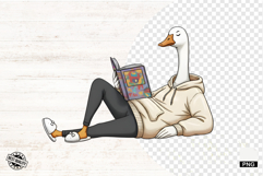 Silly Goose Love Reading Png - Silly Goose Clipart Product Image 1