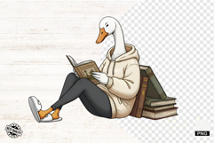 Silly Goose Love Reading Png - Silly Goose Clipart Product Image 1