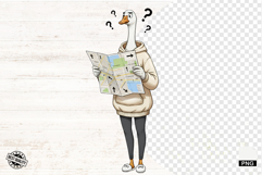 Silly Goose Love Reading Png - Silly Goose Clipart Product Image 1