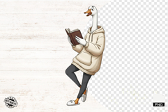 Silly Goose Love Reading Png - Silly Goose Clipart Product Image 1