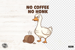 Cute Goose Drink Coffee Shirt Png - Goose Clipart Product Image 1