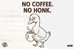 Cute Goose Drink Coffee Shirt Png - Goose Clipart Product Image 1