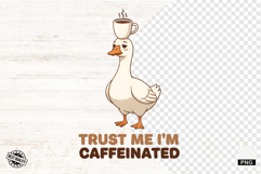 Cute Goose Drink Coffee Shirt Png - Goose Clipart Product Image 1