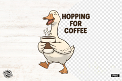 Cute Goose Drink Coffee Shirt Png - Goose Clipart Product Image 1