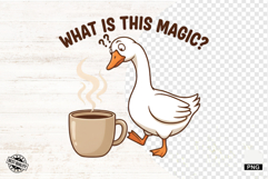 Cute Goose Drink Coffee Shirt Png - Goose Clipart Product Image 1