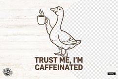 Cute Goose Drink Coffee Shirt Png - Goose Clipart Product Image 1