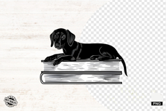 Dog Silhouette Love Reading Png - Dog Clipart Product Image 1