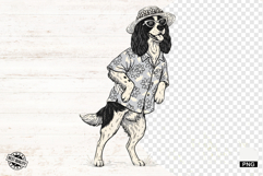 Vintage Summer Dog Png Sublimation - Summer Dog Clipart Product Image 1