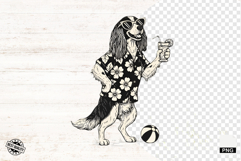 Vintage Summer Dog Png Sublimation - Summer Dog Clipart Product Image 1