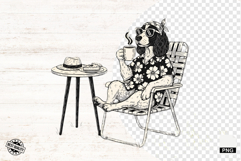 Vintage Summer Dog Png Sublimation - Summer Dog Clipart Product Image 1