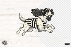 Vintage Summer Dog Png Sublimation - Summer Dog Clipart Product Image 1