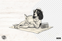 Vintage Summer Dog Png Sublimation - Summer Dog Clipart Product Image 1
